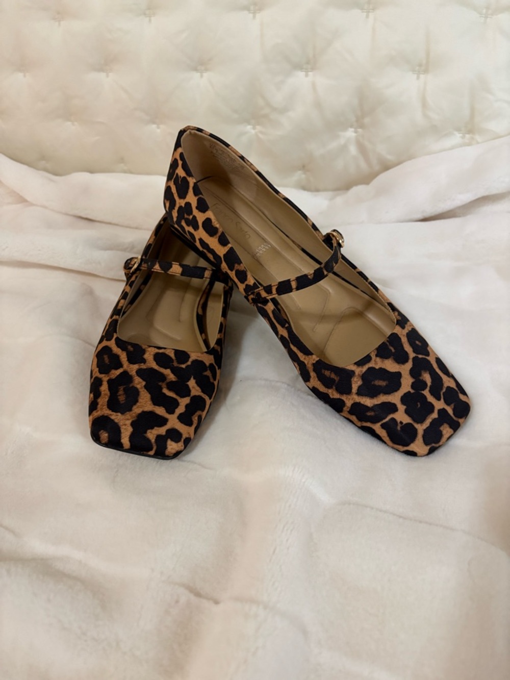 Franco Sarto Leopard Print Mary Jane Flats - Brown/Black